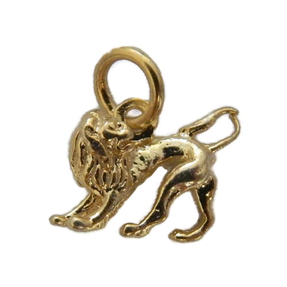 14K Yellow Gold Leo Horoscope Zodiac Sign.